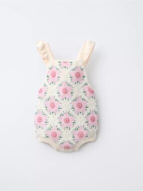 Zara Kids Crocheted Flower Romper